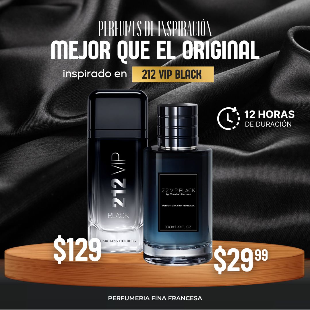 Perfume 212 VIP Black 100ml Inspiracion Con Excelente Fijacion Env